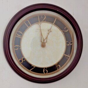 Sterling And Noble Wall Clock 16" Mahogony Analog Wood Clock Company